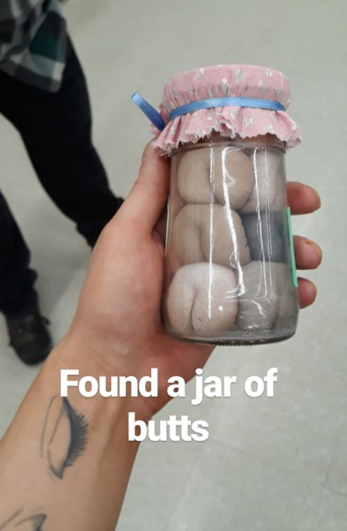 plastic bottle - Found a jar of butts